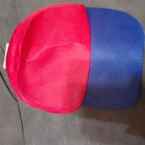 Ball caps in red and blue